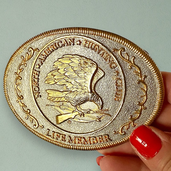 Vintage Belt Buckle North American Hunting Club Silver & Gold - Picture 3 of 6